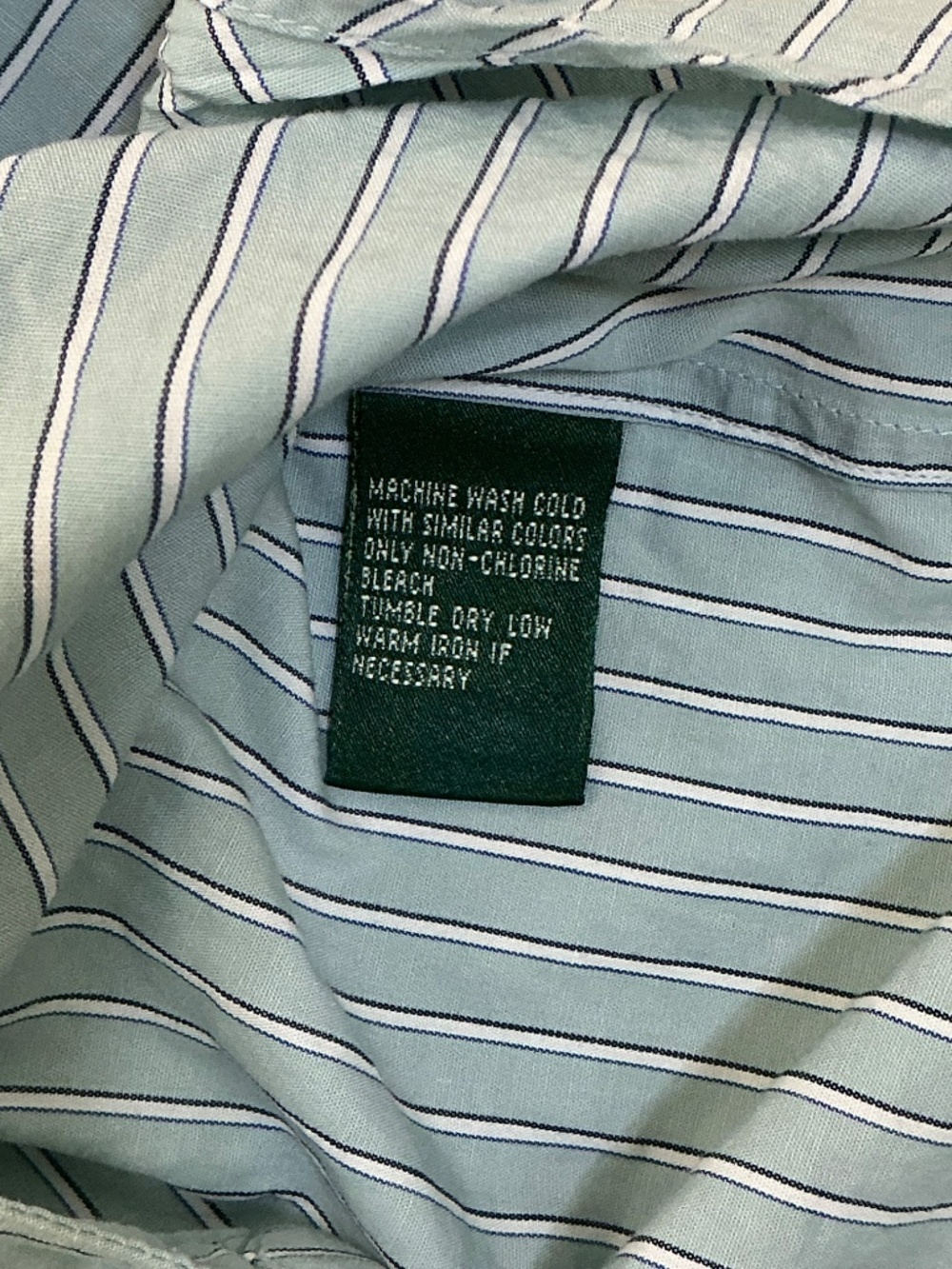 Lauren Ralph Lauren 100% Cotton Oxford Shirt long sleeve stripe Light Green P/L - Picture 11 of 11